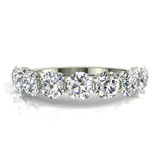 Demi-alliance 9 diamants naturels ronds 1.60 carat or blanc Martina
